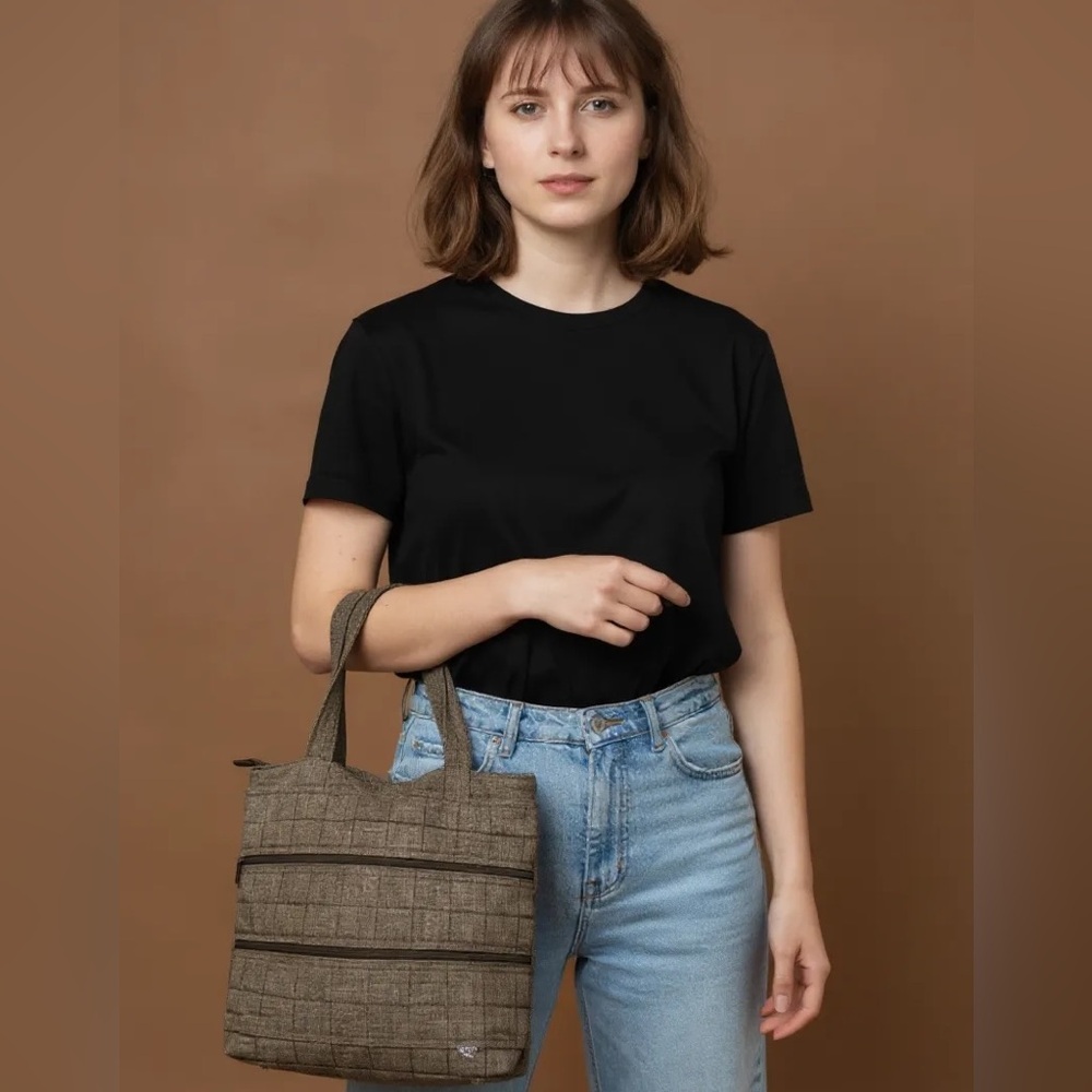 lug Brown Plaid Tote Bag